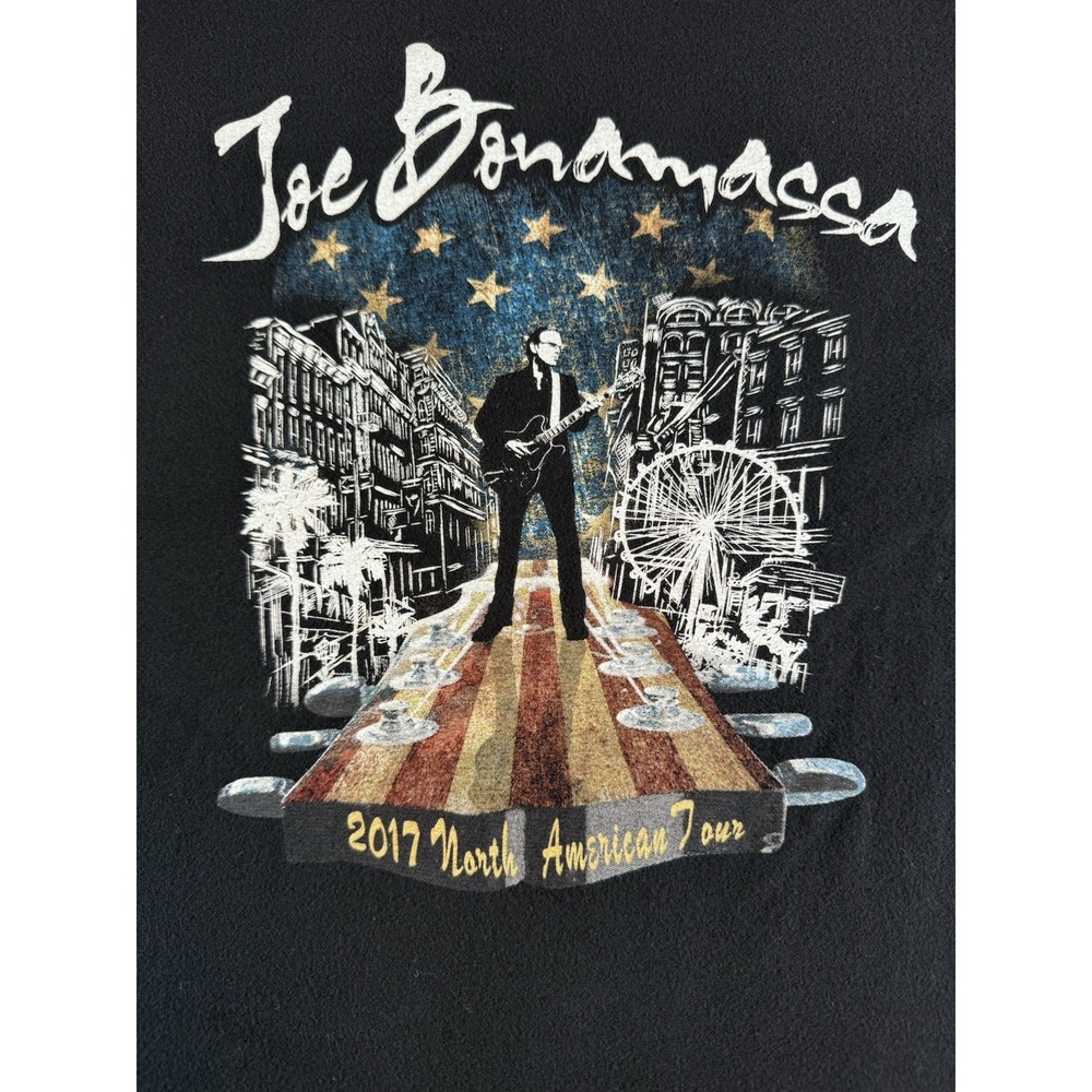 JOE BONAMASA 2017 NORTH AMERICAN TOUR T-SHIRT 2XL Black Short Sleeve 2 Sided